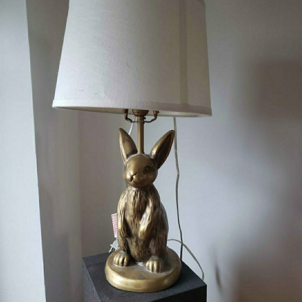 Pottery Barn Gold Rabbit Table Lamp - Picture 4 of 4